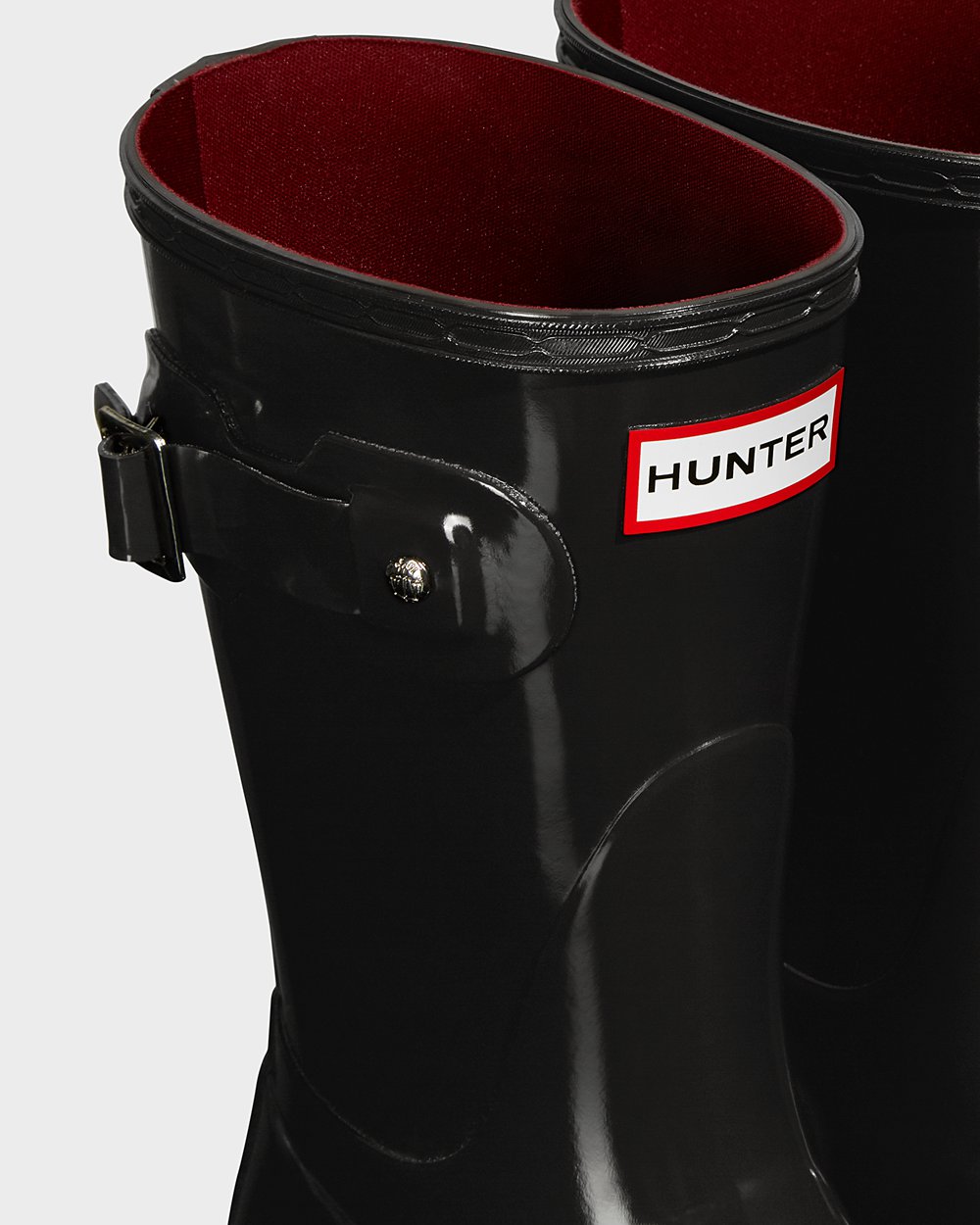 Galochas Curtas Hunter Feminina Pretas - Original Gloss - 93TKOENSQ